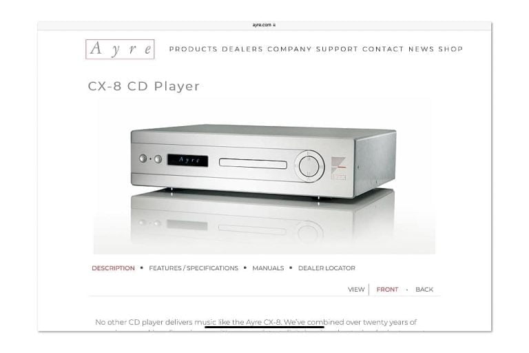 Ayre Acoustics CX-8 cd-speler met extra’s