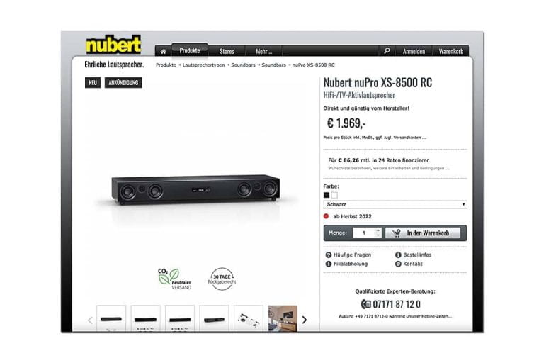 Nubert nuPro XS-8500 RC soundbar