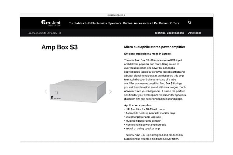 Pro-Ject Amp Box S3 versterker