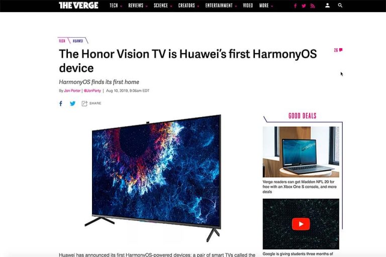 Huawei’s eerste tv: de Honor Vision (draaiend op HarmonyOS)