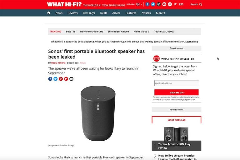 Gelekt: Sonos komt waarschijnlijk met Bluetooth-speaker