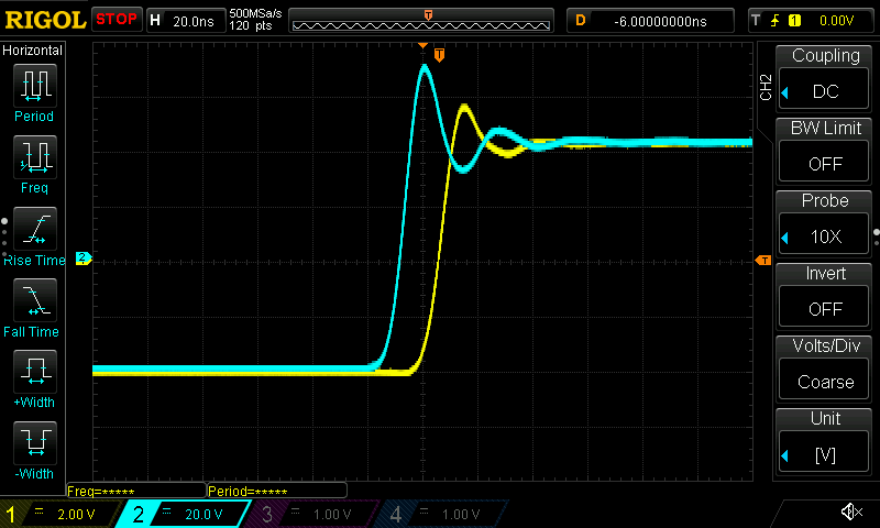 5N Silver VS Lampwire - 50 Ohm out - 1 MOhm in - 100 KHz pulse