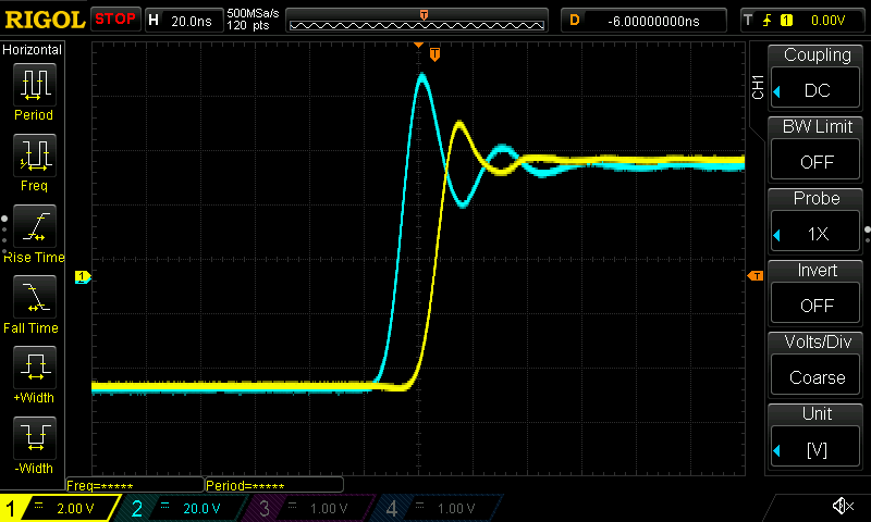 Mundorf VS Lampwire - 50 Ohm out - 1 MOhm in - 100 KHz pulse